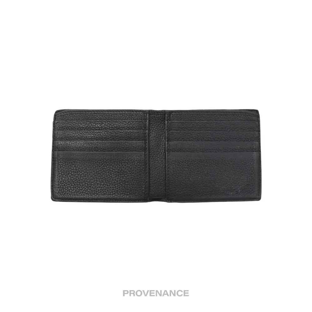 🔴 Gucci Vintage Logo Bifold Wallet - Black Leather